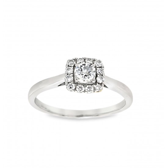 Pre Owned 18ct White Gold Diamond Cluster Ring ZX435